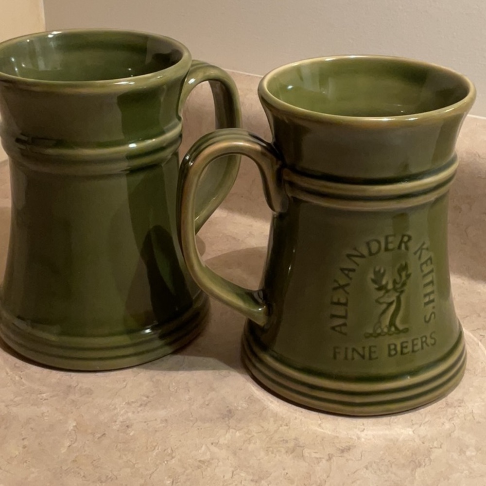 Alexander Keith's Fine Beers Ceramic Stein Mug Tankard Green